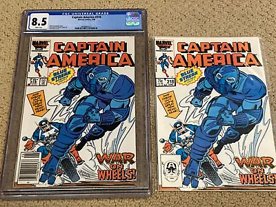 Buy Captain America 318 CGC 8.5 White Pages (Classic Cover!!)-  Newsstand + Extra • 38.38£