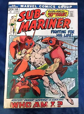 Buy Free P & P;  Sub-Mariner #50, June 1972: 1st Appearance Namorita! • 4.99£