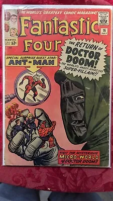 Buy FANTASTIC FOUR #16 1963 - GD+/2.5 OW Pages DOCTOR DOOM Marvel Silver-Age KEY • 228.77£