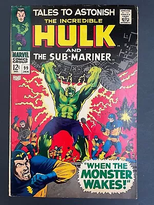 Buy Tales To Astonish #99 - Incredible Hulk & Sub-mariner Marvel 1968 Comics • 20.76£