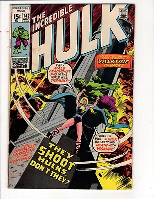 Buy The Incredible Hulk #142, 1971 (this Book Has Minor Restoration See Description) • 20.87£