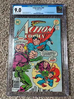 Buy Action Comics #465 Superman CGC 9.0  DC Comics  Bronze Clark Kent  A Beauty  • 51.37£