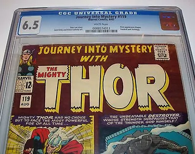 Buy CGC 6.5 JOURNEY INTO MYSTERY #119 With THOR From Aug. 1965 With White Pages • 199.87£