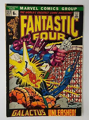 Buy Fantastic Four #122 VG+ UK Price Variant Silver Surfer Galactus 1972 • 15£