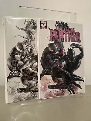 Buy BLACK PANTHER #1 (MIKE DEODATO) Color & B&W Virgin Sketch Variant Venom Set 2 • 35£