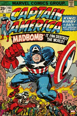 Buy POSTER: CAPTAIN AMERICA #193 (Jan 1976) MADBOMB Marvel Comics 24x36 Cover POSTER • 12.09£