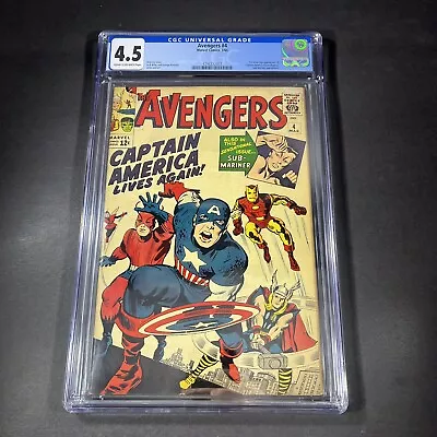 Buy Avengers #4 CGC 4.5 First Silver Age Appearance Captain America • 1,119.33£