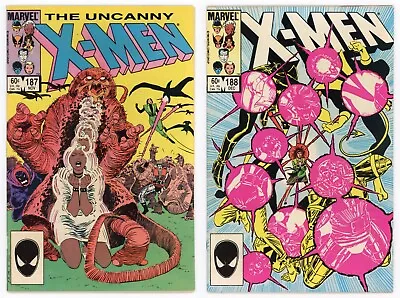 Buy Uncanny X-Men #187 & #188 (FN SET) 1st App ADVERSARY 2-Part Story X-Men '97 1984 • 12£