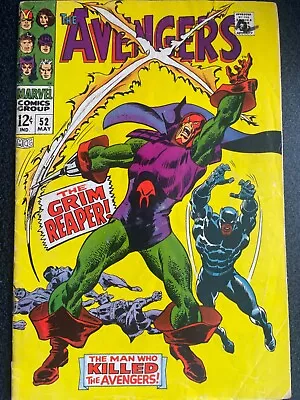 Buy The Avengers 52. 1968 Marvel Silver Age. First Appearance Grim Reaper • 20£