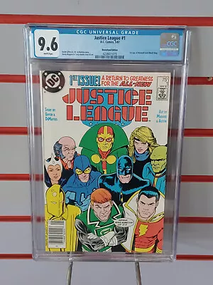 Buy JUSTICE LEAGUE #1 NEWSSTAND (DC Comics, 1987) CGC Graded 9.6 ~ White Pages • 51.81£