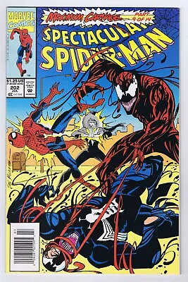 Buy Spectacular Spider-Man #202 Newsstand Variant VF/NM Maximum Carnage 1993 Marvel • 37.94£