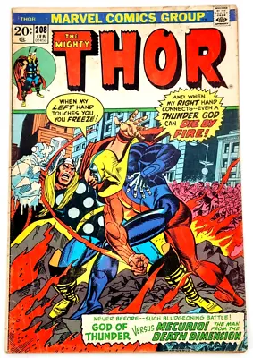Buy The Mighty Thor #208 (1973) / Fn- / Mercurio The 4-d Man 1st Appearance • 15.71£
