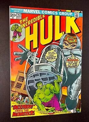 Buy INCREDIBLE HULK #167 (Marvel Comics 1973) -- Bronze Age Superheroes -- VG • 5.04£