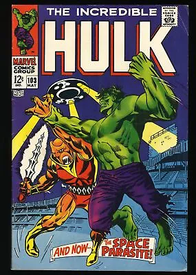 Buy Incredible Hulk (1962) #103 FN+ 6.5 1st Appearance Space Parasite! Marvel 1968 • 38.13£