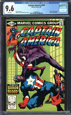Buy Captain America #254 Cgc 9.6 White Pages // 1st App Union Jack Marvel 1981 • 71.24£