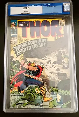 Buy Thor 132 CGC 9.8 White Pages 1st Appearance Ego Marvel Comics 1966 • 1,185.91£