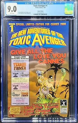 Buy The NEW Adventures Of The TOXIC AVENGER #1 CGC 9.0 VF/NM Cannes LIMITED EDITION • 237.17£