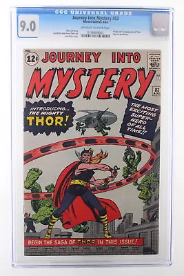 Buy Journey Into Mystery #83 - Marvel Comics 1962 CGC 9.0 Origin 1st App Of Thor • 79,178.91£