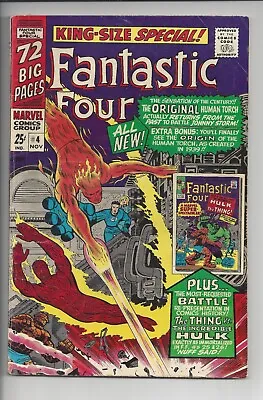 Buy Fantastic Four Annual 4 VG (4.0)1966 -Original Kirby Cover & Art - 1st Quasimodo • 15.77£