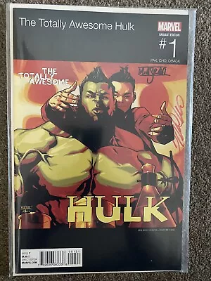 Buy Totally Awesome Hulk 1 Hip Hop Variant SIGNED X2 (2016, Greg Pak/Frank Cho) • 25£
