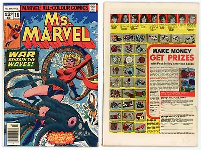 Buy Ms Marvel #16 (FN+ 6.5) 1st Cameo App Mystique Raven Darkholme X-Men 1978 Marvel • 37.97£