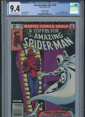 Buy Amazing Spider-Man #220 1981 CGC 9.4 (Newsstand Edition)(Moon Knight App) • 47.97£