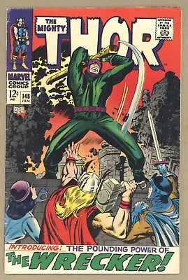 Buy Thor 148 (FN-) Kirby ORIGN/1st WRECKER Black Bolt Origin 1968 Marvel Comics X818 • 32.40£