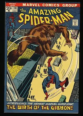 Buy Amazing Spider-Man #110 VF+ 8.5 1st Appearance Gibbon! Marvel 1972 • 58.48£