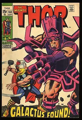 Buy Thor #168 FN+ 6.5 Origin Of Galactus! 1st Appearance Thermal Man! Marvel 1969 • 78.37£
