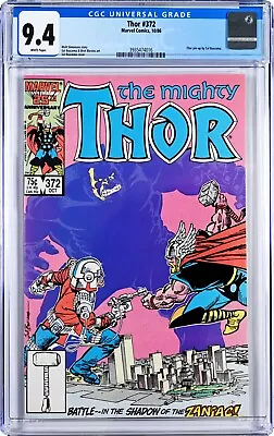 Buy Thor #372 CGC 9.4 (Oct 1986, Marvel) Walt Simonson, Zaniac App., 1st TVA Cameo • 66.22£