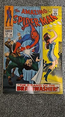 Buy Amazing Spider-man #59 1st Cvr App Mary Jane Brainwasher April 1968 Marvel Comic • 95£