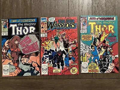 Buy The Mighty Thor 411 412 & New Warriors 1 1st New Warriors VF+ To NM- Marvel 198 • 29.95£