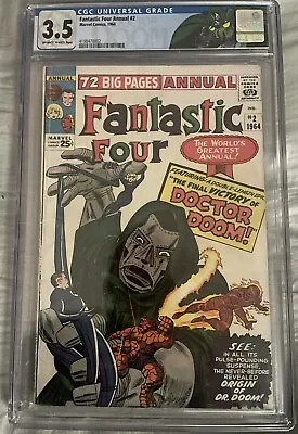 Buy Fantastic Four Annual #2 Cgc 3.5 (dr. Doom Origin) Custom Retired Marvel Label! • 240.48£