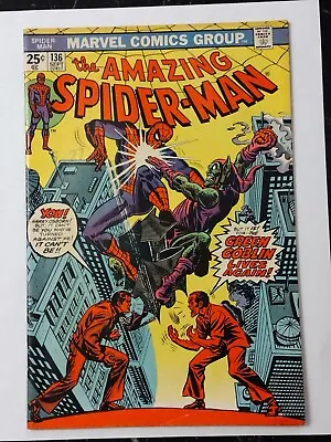 Buy Amazing Spider-Man #136 VG-F 5.0  1st Harry As New-Green Goblin 6 27 1974 Date🔥 • 43.38£