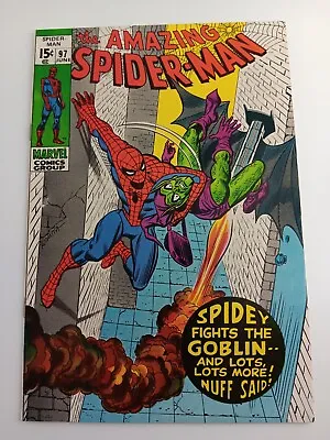 Buy Amazing Spider-Man 97 VF/NM (9.0) No Comics Code, Drug Issue, Green Goblin 1971 • 98.79£