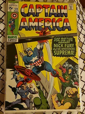 Buy Captain America #123 Marvel 1970 Bronze Age Comic! NICK FURY! - • 18.49£