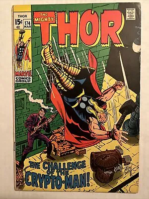 Buy Thor #174 (Marvel 1970) 1st Appearance Crypto-Man Torpedo Graded 3.0 (GD/VG) • 8.04£