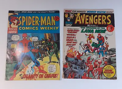 Buy Spiderman Weekly UK 10.08.1974 -Fair/Good Condition Plus The Avengers 29.09.73 • 0.99£