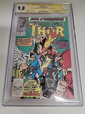 Buy The Mighty Thor Acts Of Vengeance # 412 CGC 9.8 Signed By Stan Lee, Defalco Etc • 719.56£