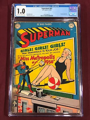 Buy Superman 63 Cgc 1.0  Ed Hamilton Al Pastino 1950 • 197.60£