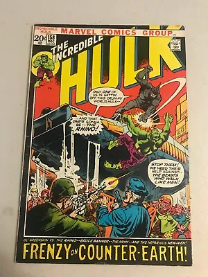 Buy Inceridble Hulk #158 F+ Marvel Comics 1972 • 15.80£