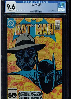 Buy Batman #386 Cgc 9.6 Near Mint + 1st Appearance & Origin Of Black Mask 1985 White • 149.23£