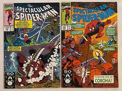 Buy Spectacular Spider-man #175 #177 Lot Set Run Marvel Comics 1991 First Print • 8.95£