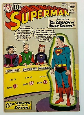 Buy SUPERMAN #147, DC Comics 1961, Our Grade 6.5, 1st Legion Of Super-Villains • 144.99£