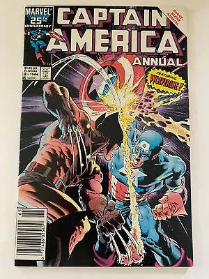 Buy CAPTAIN AMERICA ANNUAL #8 1986 Feauturing Wolverine. NEWSTAND-Bagged And Boarded • 47.66£
