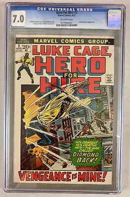 Buy Luke Cage Hero For Hire #2 (1972) CGC 7.0 Diamondback Appearance Marvel Comics • 64.19£