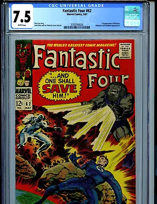 Buy Fantastic Four #62 CGC 7.5 VF- 1967 Marvel  1st Blastaar Amricons K52 • 281.11£