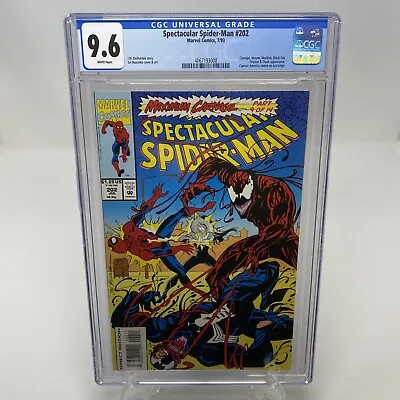 Buy Spectacular Spider-Man #202 CGC 9.6 (Marvel Comics 1993) Maximum Carnage Venom • 55.76£