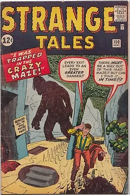 Buy Strange Tales #100, I Was Trapped In The Crazy Maze!, 1962 Fine • 157.19£