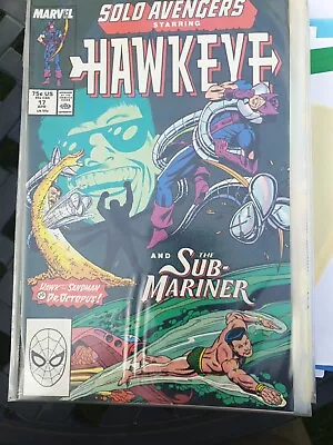 Buy SOLO AVENGERS #17, 89 Marvel Comics HAWKEYE & THE SUB-MARINER Rare Nm Copper Age • 1.99£
